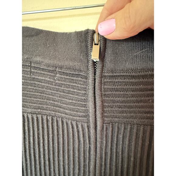 Cache Stretch Ribbed Pull On Mini Skirt Black Women's Size Medium - Picture 4 of 9